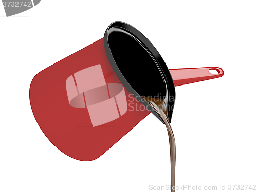 Image of Pouring black coffee