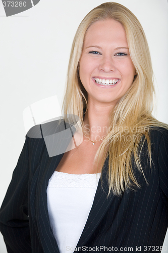 Image of Laughing blond woman