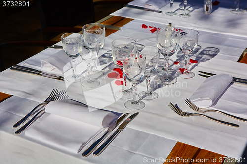 Image of table setup in outdoor cafe