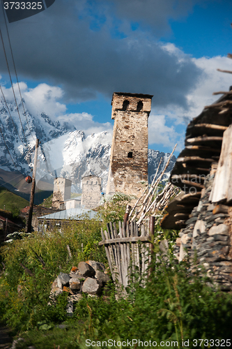 Image of Towers in mountain village