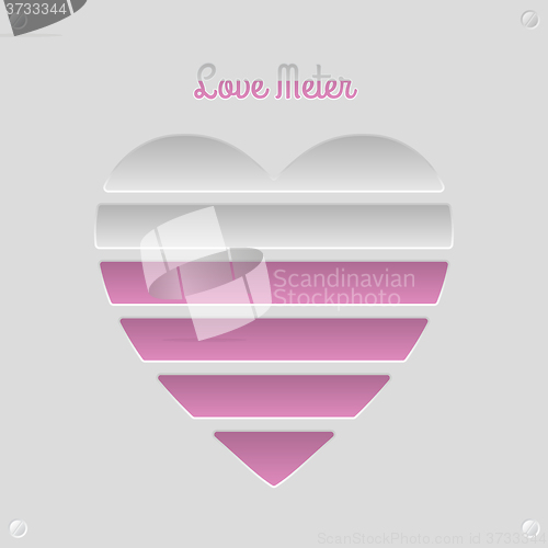 Image of Love meter concept with 6 levels 