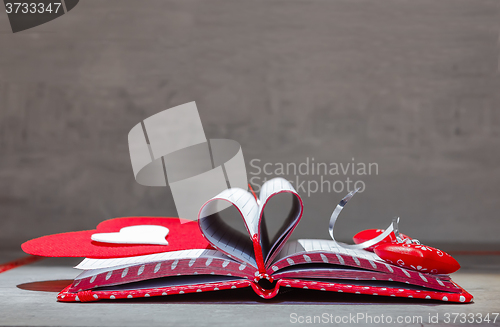 Image of Gift red notebook with hearts