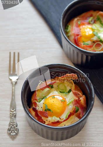 Image of breakfast cups eggs with bacon