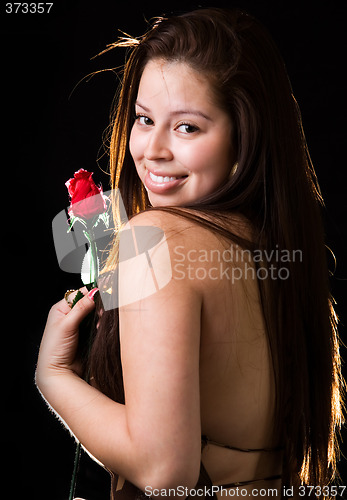 Image of Woman with a rose
