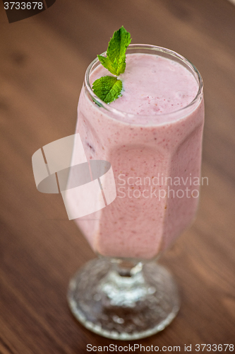 Image of Strawberry smoothie on  table