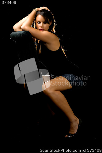 Image of Attractive woman on black