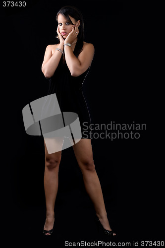 Image of Woman in little black dress
