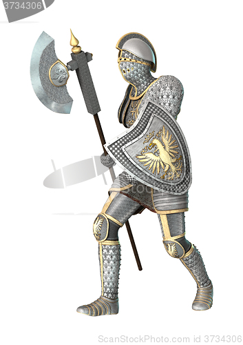 Image of Medieval Knight on White