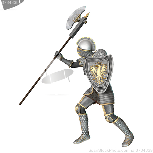 Image of Medieval Knight on White