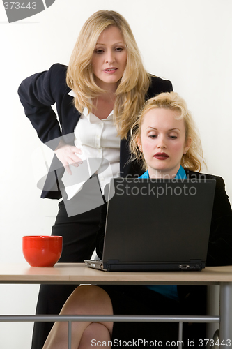 Image of Two women coworkers