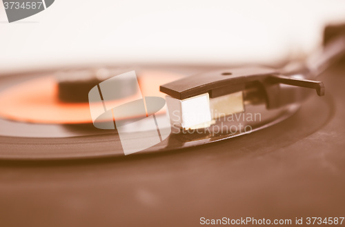 Image of  Vinyl record on turntable vintage