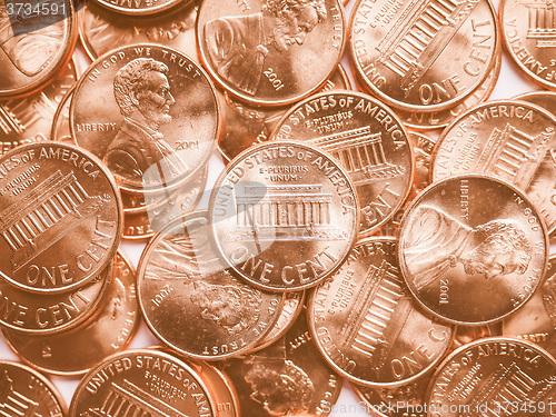 Image of  Dollar coins background vintage