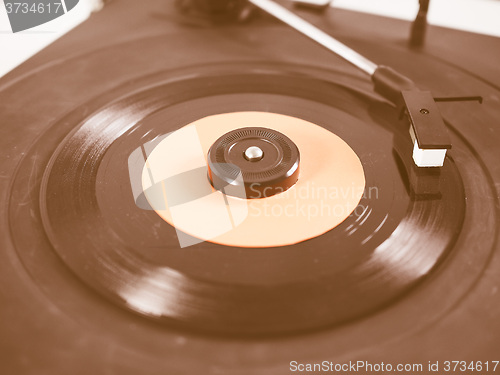 Image of  Vinyl record on turntable vintage