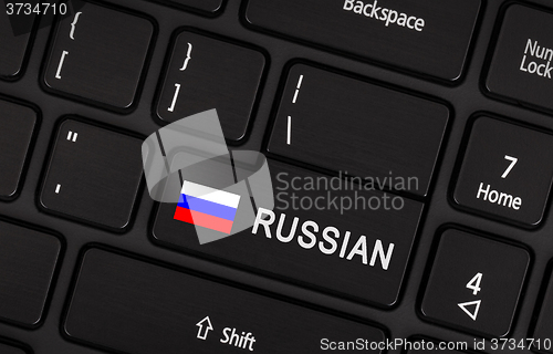 Image of Enter button with flag Russia - Concept of language
