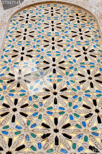 Image of line in morocco africa old tile and colorated floor ceramic abst