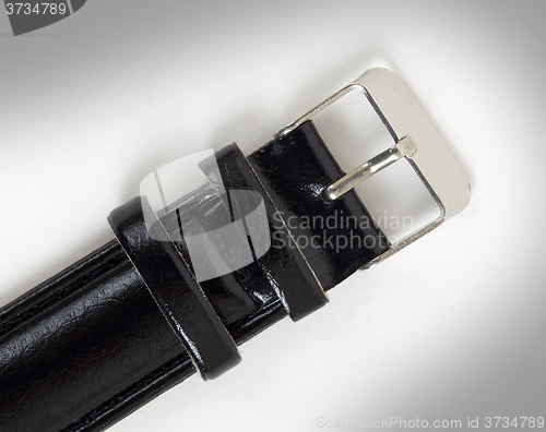 Image of Wrist watch with leather wristlet isolated