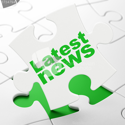 Image of News concept: Latest News on puzzle background
