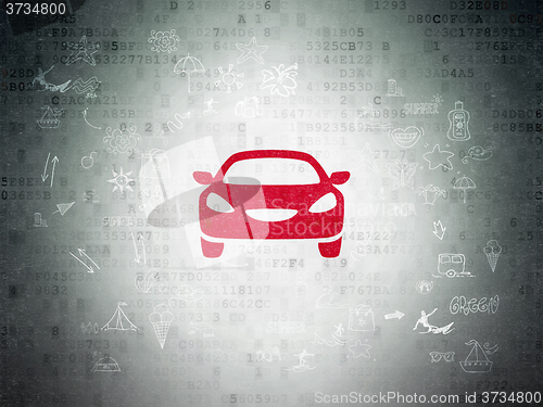 Image of Travel concept: Car on Digital Paper background