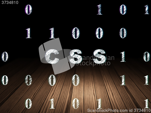 Image of Software concept: Css in grunge dark room