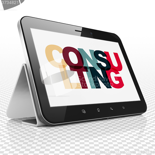 Image of Business concept: Tablet Computer with Consulting on  display