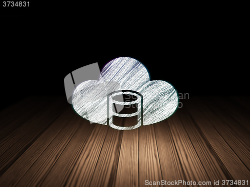 Image of Software concept: Database With Cloud in grunge dark room