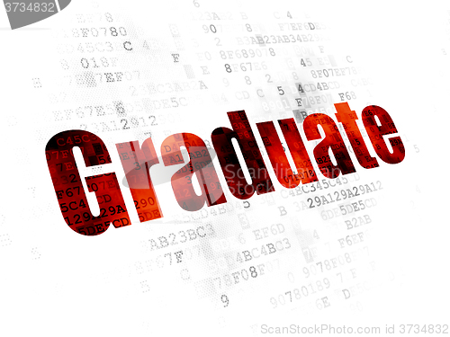 Image of Education concept: Graduate on Digital background