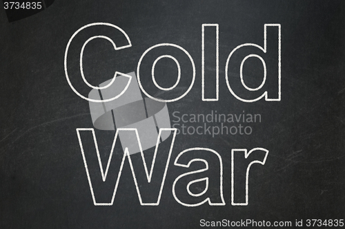 Image of Political concept: Cold War on chalkboard background