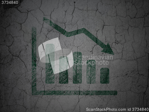 Image of Marketing concept: Decline Graph on grunge wall background