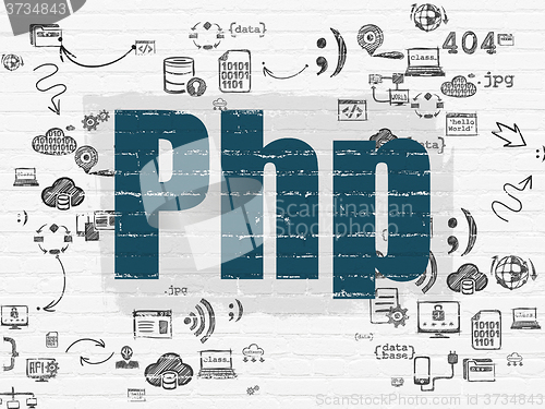 Image of Programming concept: Php on wall background