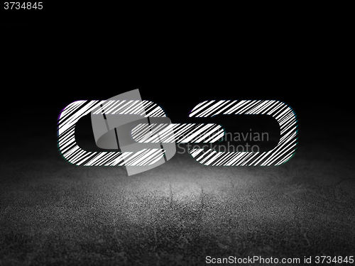Image of Web design concept: Link in grunge dark room