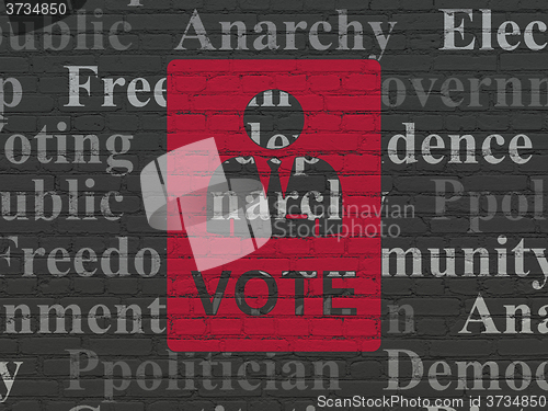 Image of Politics concept: Ballot on wall background