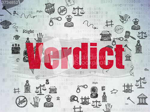 Image of Law concept: Verdict on Digital Paper background