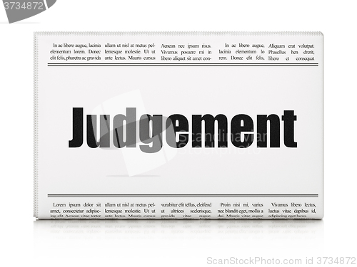 Image of Law concept: newspaper headline Judgement