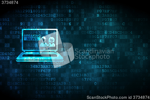 Image of News concept: Breaking News On Laptop on digital background