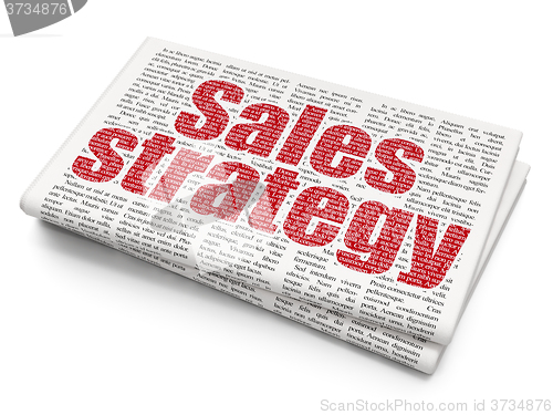 Image of Marketing concept: Sales Strategy on Newspaper background