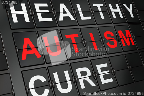 Image of Healthcare concept: Autism on airport board background