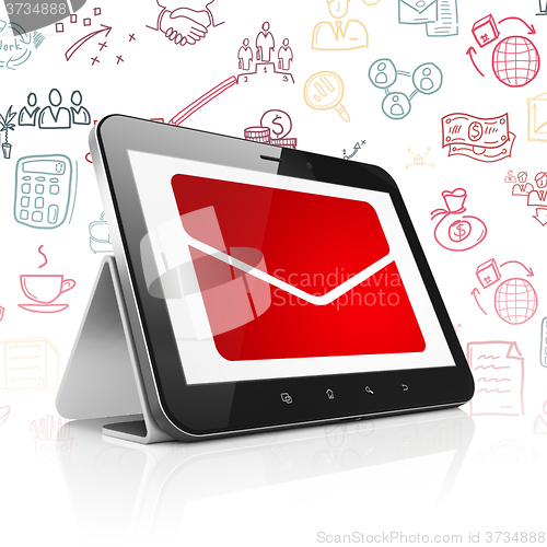 Image of Finance concept: Tablet Computer with Email on display