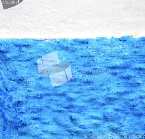Image of blue  in texture wall and  morocco africa abstract