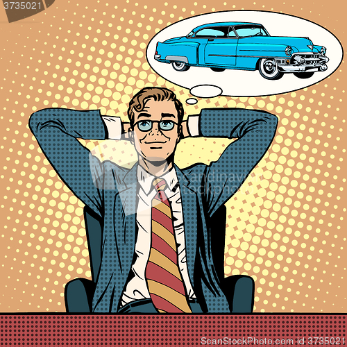 Image of Businessman dreaming about a car