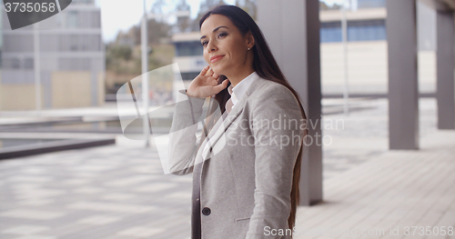 Image of Grinning optimistic business woman