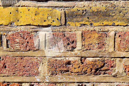 Image of in london   the    abstract     ancien wall and ruined brick