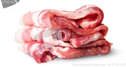 Image of Bacon strips arranged in layers