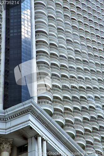 Image of  bangkok terrace   in office district   building line   skyscrap