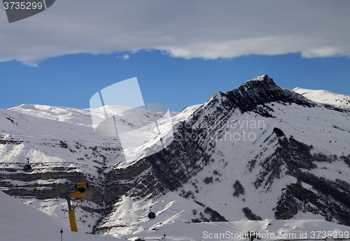 Image of Ski resort at evening