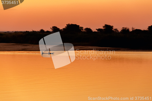Image of African sunset on Zambezi