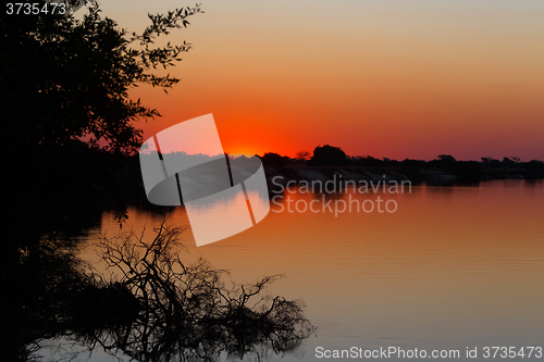 Image of African sunset on Zambezi