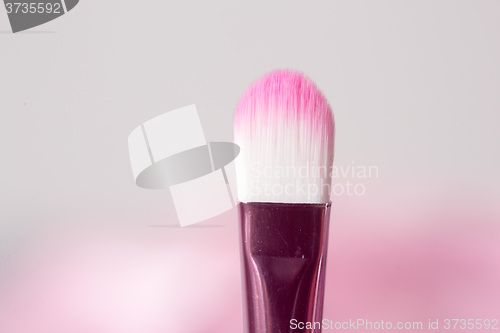 Image of close-up pink professional cosmetic brush 
