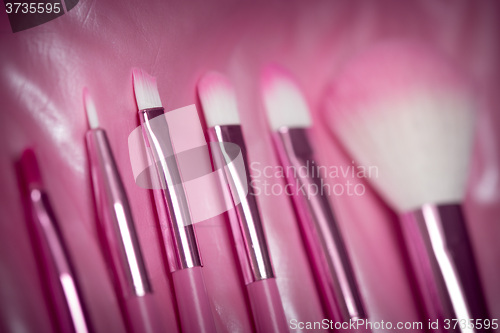 Image of pink professional cosmetic brush 