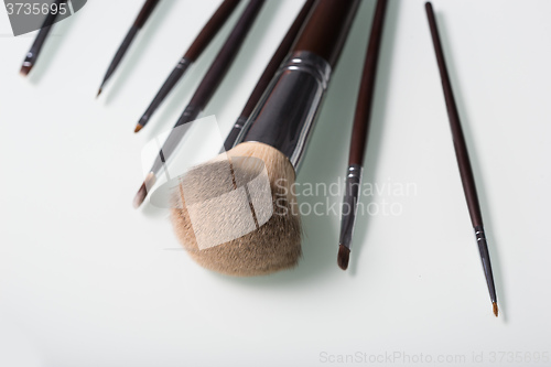 Image of Makeup Brushes on white  background