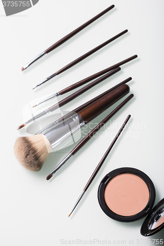 Image of Makeup Brushes on white  background